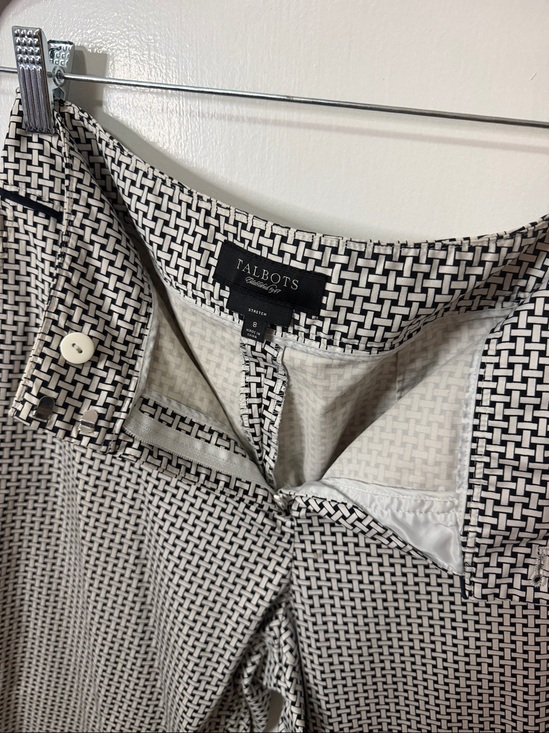 Talbots Pants - Talbots Black & White Cropped Patterned Ponte Pants